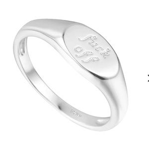 EVRY JEWELS f*ck off silver ring size 7 NWT